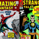 Amazing Fantasy #15 and Strange Tales #110, books that featured the first appearances of two timeless Steve Ditko characters.